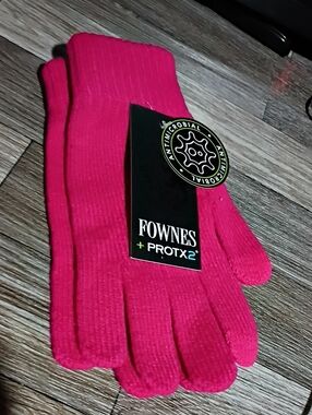 Fownes Women's Pink Antimicrobial Knit Gloves